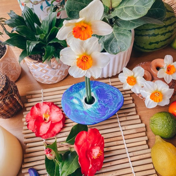 Vintage Ceramic Vase with built in Flower Frog - Picture 3 of 12